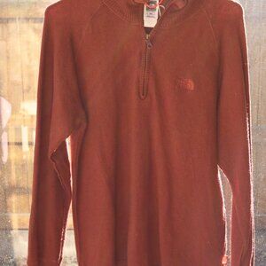 The North Face Wool Blend Sweater Size M Soft Burgundy 1/4 Zip Long Sleeve